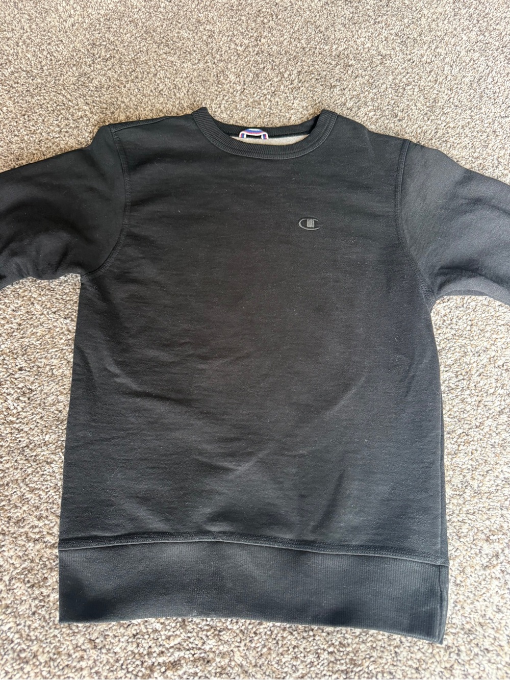 Champion Gray Crewneck Sweatshirt with Navy Trim